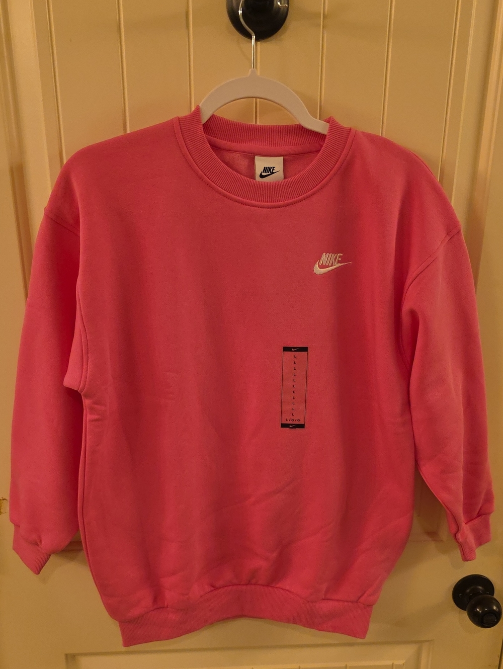 Nike Coral Pink Crewneck Sweatshirt with Swoosh
